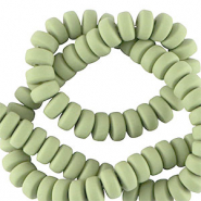 Perles en polymère rondelles 7mm Vert cendre