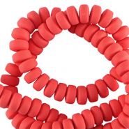 Perles en polym&egrave;re rondelles 7mm Rouge