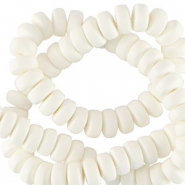 Perles en polym&egrave;re rondelles 7mm Blanc