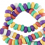 Perles en polym&egrave;re rondelles 7mm Multicolore Vintage