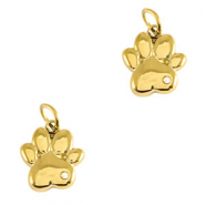 Breloques en acier Inox patte de chien Doré