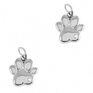 Breloques en acier Inox patte de chien Argenté