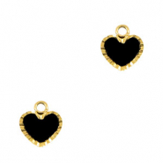 Breloques en acier Inox coeur Doré-noir