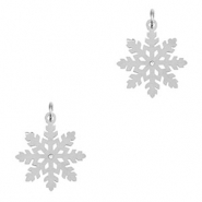 Breloques en acier Inox flocon de neige Argenté
