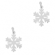 Breloques en acier Inox flocon de neige Argenté