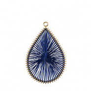 Pendentifs au crochet avec fil macramé goutte Bleu foncé