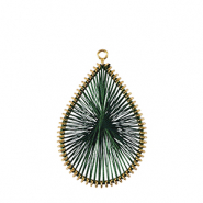 Pendentifs au crochet avec fil macramé goutte Vert foncé