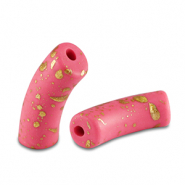 Perles acryliques tube mat Rose-doré