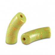 Perles acryliques tube brillante Vert lime-doré