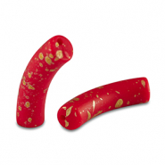 Perles acryliques tube mat Rouge-doré