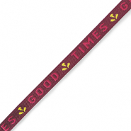 Ruban texte "good times" Violet-rose