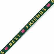 Ruban texte "best friends" Vert-doré-rose