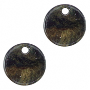 Pendentifs en résine pailleté 12mm Multicolore galaxy