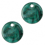 Pendentifs en résine pailleté 12mm Multicolore vert