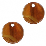 Pendentifs en résine 12mm Marron topaze