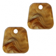 Pendentifs en résine trapèze Orange récolte-marron