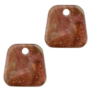 Pendentifs en résine trapèze pailleté Multicolore marron