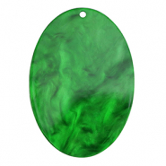 Pendentifs en résine ovale Vert émeraude