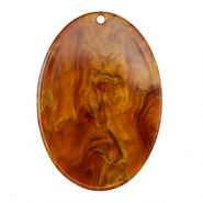 Pendentifs en résine ovale Marron topaze