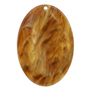Pendentifs en résine ovale Orange récolte-marron