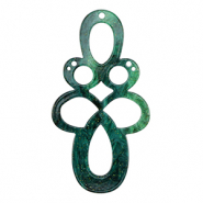 Pendentifs en résine baroque pailleté Multicolore vert