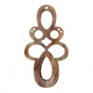 Pendentifs en résine baroque pailleté Multicolore marron