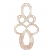 Pendentifs en résine baroque pailleté Rose hortensia