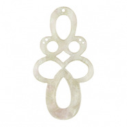 Pendentifs en résine baroque pailleté Blanc cachemire