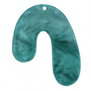 Pendentifs en résine organique Bleu pétrole