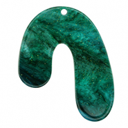 Pendentifs en résine organique pailleté Multicolore vert