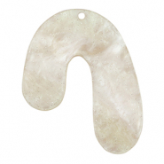 Pendentifs en résine organique pailleté Blanc cachemire