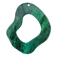 Pendentifs en résine organique pailleté Multicolore vert