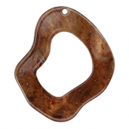 Pendentifs en résine organique pailleté Multicolore marron
