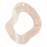 Pendentifs en résine organique pailleté Rose hortensia