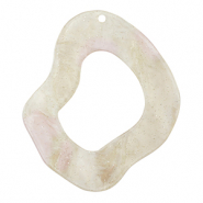 Pendentifs en résine organique pailleté Blanc cachemire