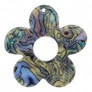 Pendentifs en résine fleur Multicolore marbré