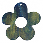 Pendentifs en résine fleur pailleté Multicolore galaxy
