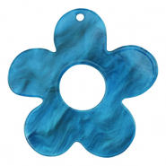 Pendentifs en résine fleur Bleu de prusse