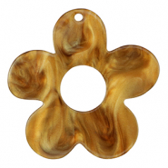 Pendentifs en résine fleur Orange récolte-marron