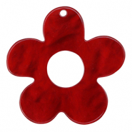 Pendentifs en résine fleur Rouge salsa