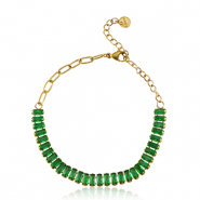 Bracelets en acier Inox Doré-vert