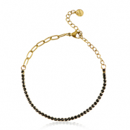 Bracelets en acier Inox Doré-noir