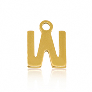 Breloques en acier Inox alphabet lettre W Doré
