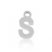 Breloques en acier Inox alphabet lettre S Argenté