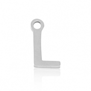 Breloques en acier Inox alphabet lettre L Argenté