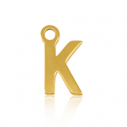 Breloques en acier Inox alphabet lettre K Doré