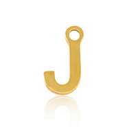 Breloques en acier Inox alphabet lettre J Doré