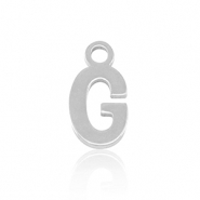 Breloques en acier Inox alphabet lettre G Argenté