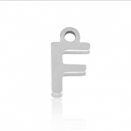 Breloques en acier Inox alphabet lettre F Argenté