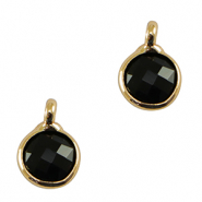 Pendentifs en verre Crystal Glass 7mm Noir-doré
